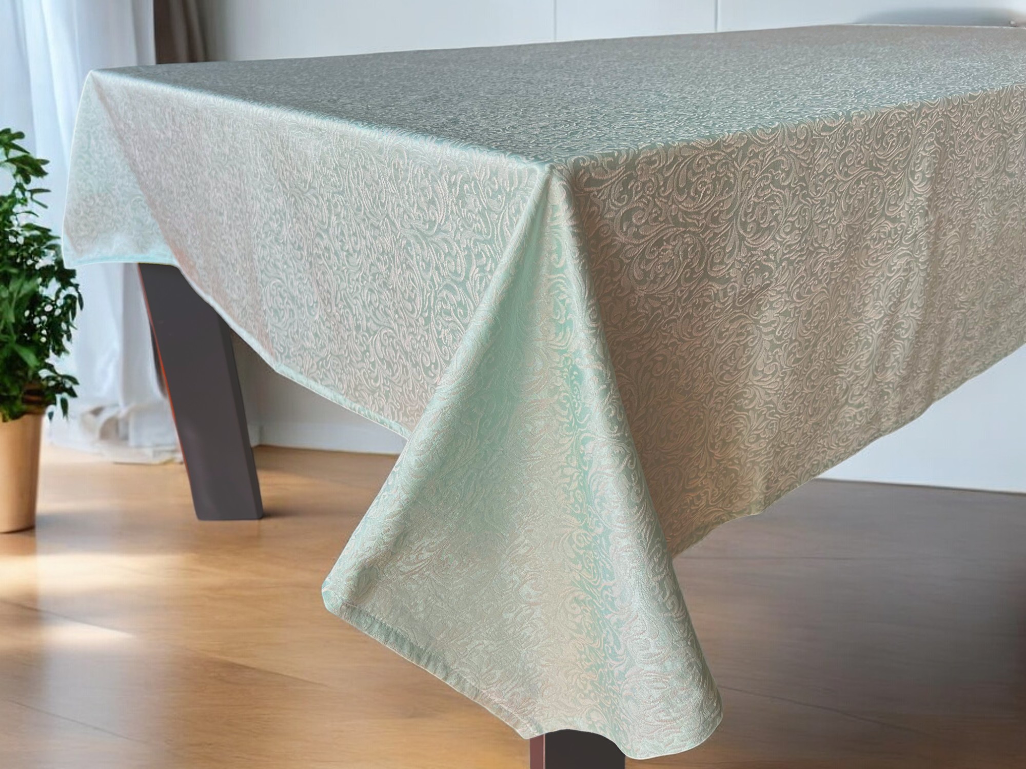 Stolnjak Damast 150x220cm Rezedo boja A3 3 341rezedositnasara.jpg