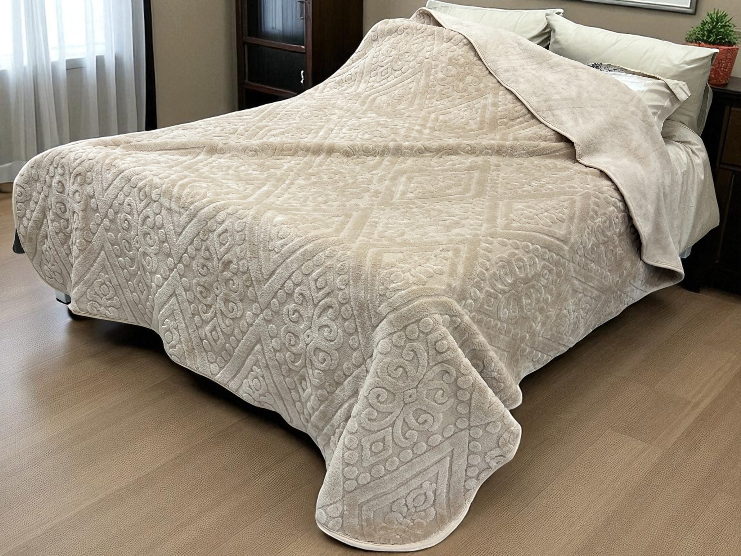 Ćebe Merinos 220x240cm A10 Etno Krem boja 3 Ćebe Merinos 220x240cm A10 Etno Krem boja