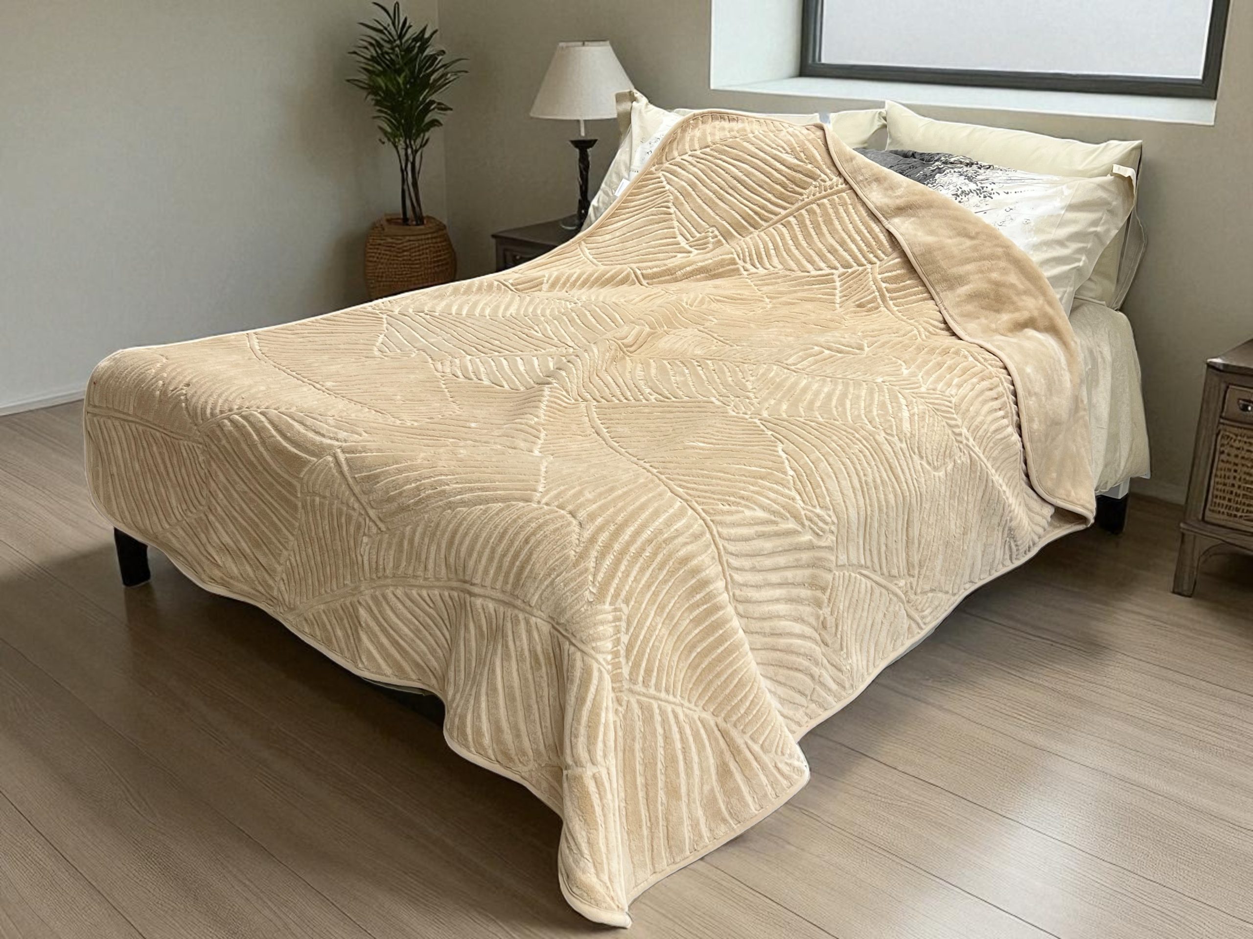 Ćebe Merinos 220x160cm A4 List Krem boja 3 listkapucino394 scaled 1.jpg