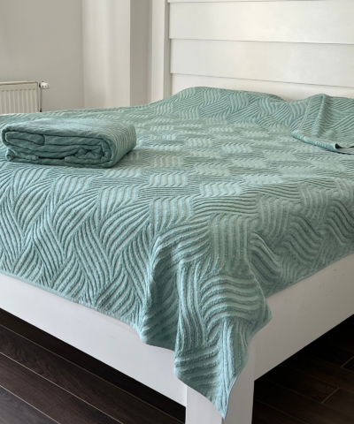 Letnji frotirni prekrivač - Sara - 200x200cm Mint boja